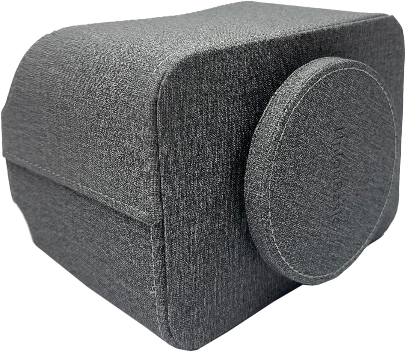 Rotating Desk Organizer, 360 Degree Desk Spinning Caddy, Desktop TV Guide/Mail/Media/Remote Controller Holder Organizer, Grey Linen Texture