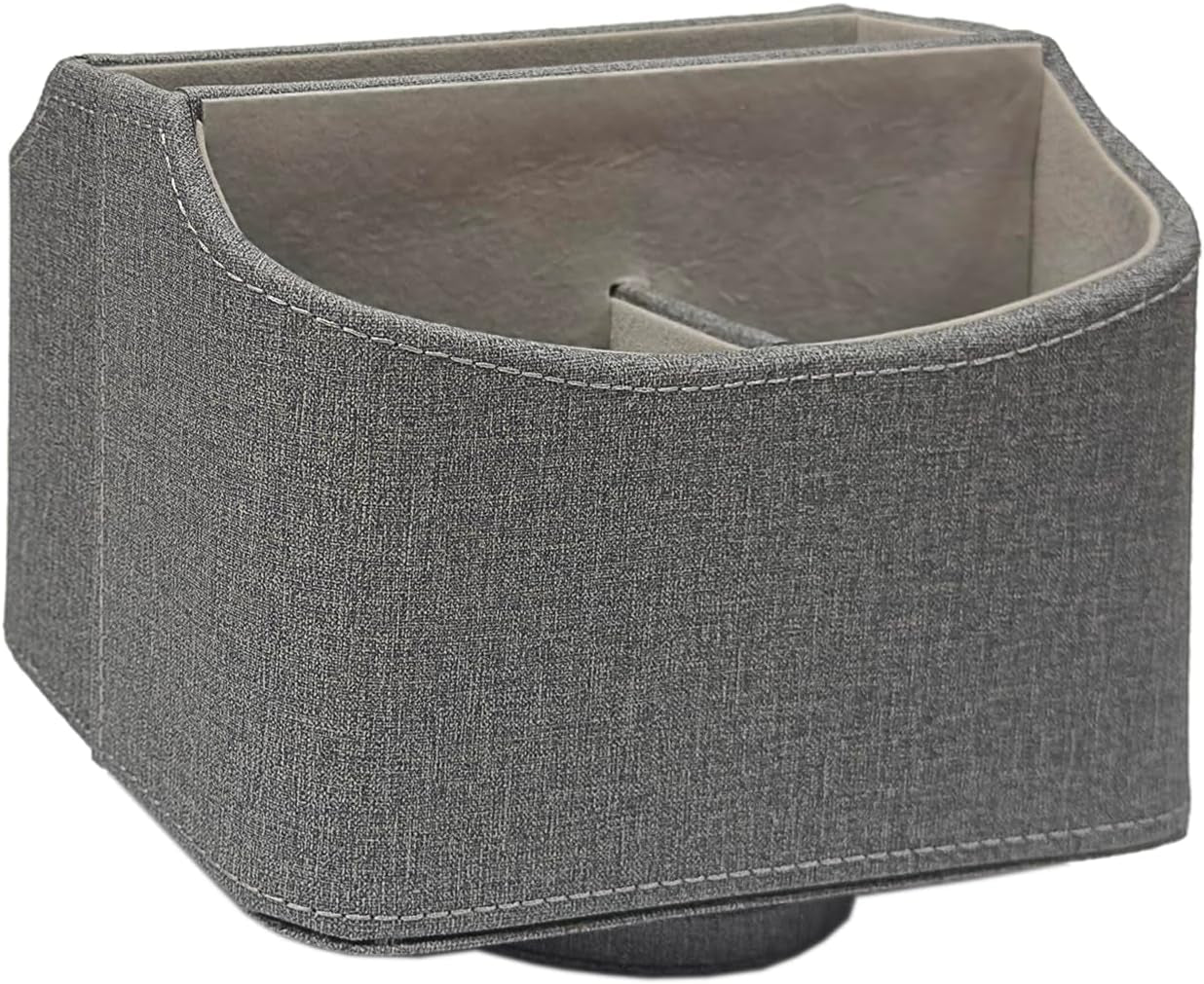Rotating Desk Organizer, 360 Degree Desk Spinning Caddy, Desktop TV Guide/Mail/Media/Remote Controller Holder Organizer, Grey Linen Texture